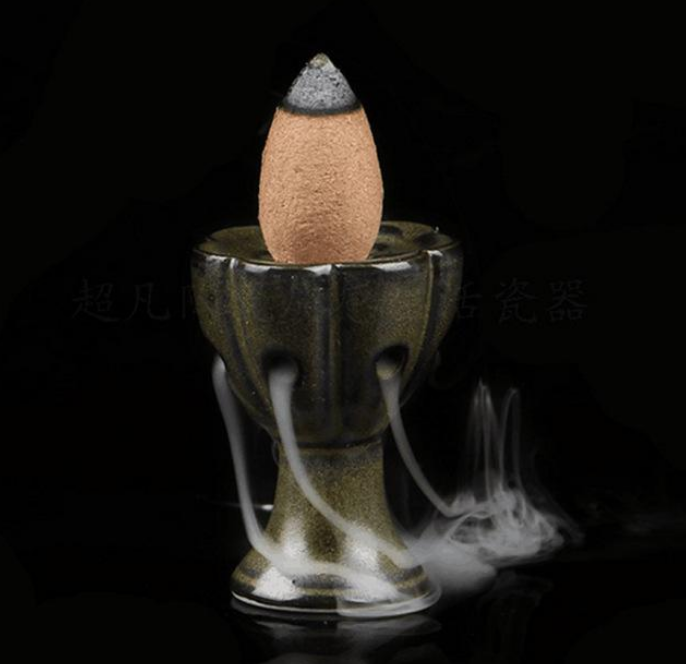 Ceramic Lotus Column Incense Burner
