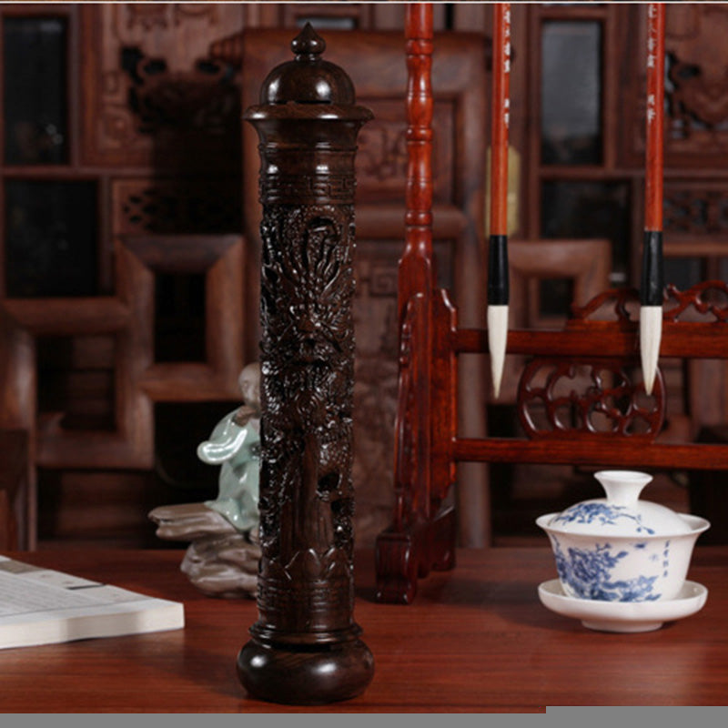 Ebony Dragon Incense Burner Cylinder