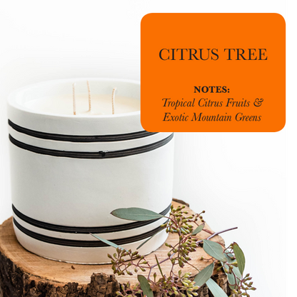 Luxury Large Striped Stone Designer Candle