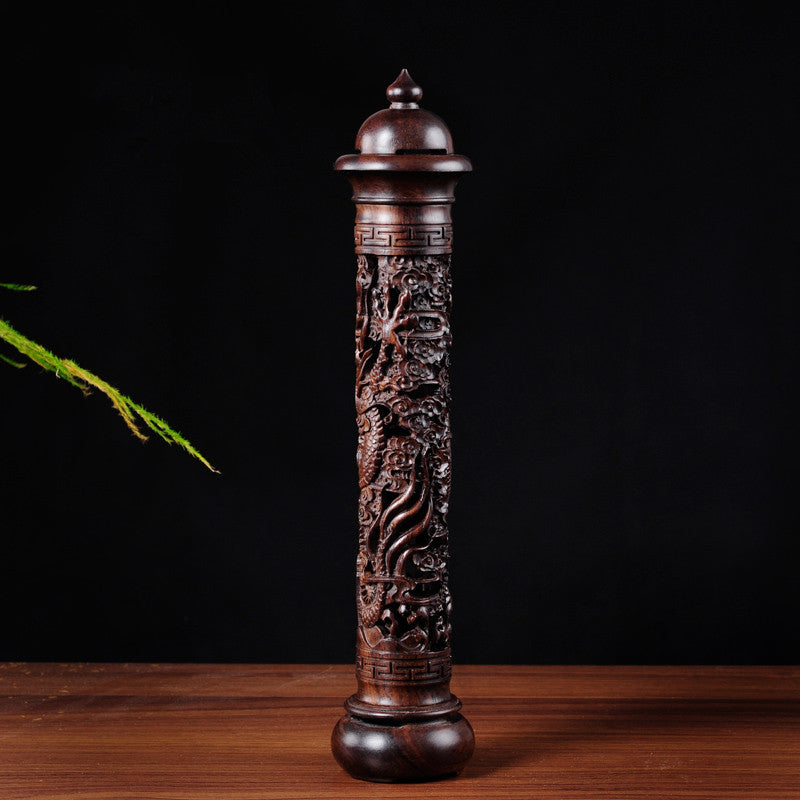 Ebony Dragon Incense Burner Cylinder