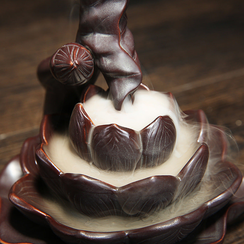 Lotus Incense Burner with Backflow Design