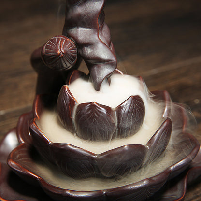 Lotus Incense Burner with Backflow Design