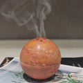 Natural Travertine Sphere Incense Burner Handmade Marble Incense Cone Burner Round Stone for Home Décor (Red)