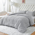 YIYEA Faux Fur Comforter Set Queen Size Luxury Ultra Soft Fuzzy Comforter Fluffy Plush Shaggy Bedding Comforter Sets for Fall and Winter Cozy Warmth No Shedding 3PC