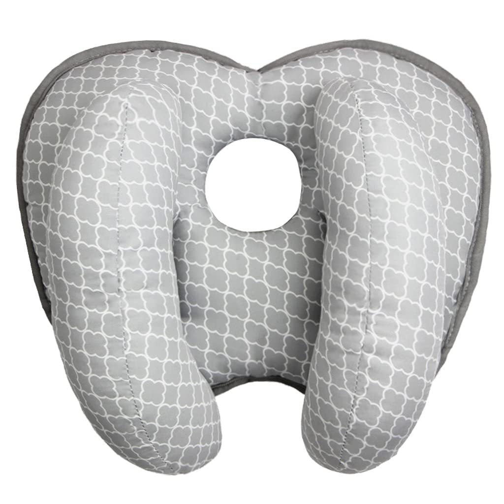 vocheer 2 in 1 Baby Travel Pillow Baby Head Support Pillow Stroller Pillow with Banana Neck Pillow for Newborn Grey…
