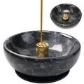 Natural Marble Incense Holder Incense Holder for Sticks and Backflow Incense Handmade Stick Incense Holder Ideal for Smudging Incense Burning Decoration.Easily Grab All Incense Ash (Black)