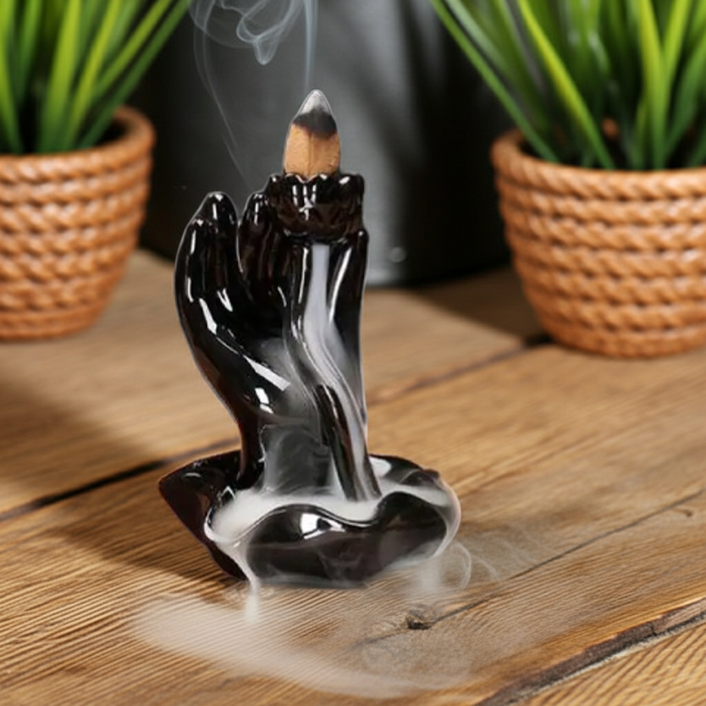 Black Ceramic Incense Burner